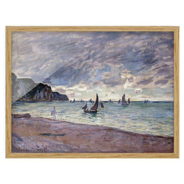 Reproducciones de cuadros Claude Monet - Fishing Boats In Front Of The Beach And Cliffs Of Pourville