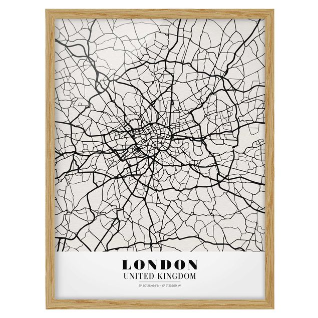 Pósters enmarcados de mapamundi London City Map - Classic