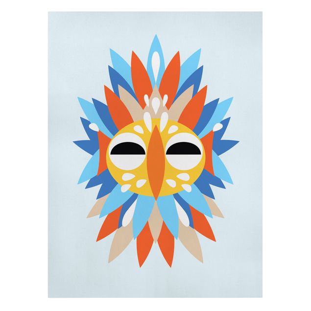 Cuadros multicolores Collage Ethnic Mask - Parrot