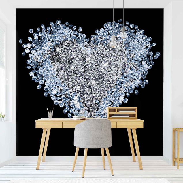 Papel pintado con patrones Diamond Heart