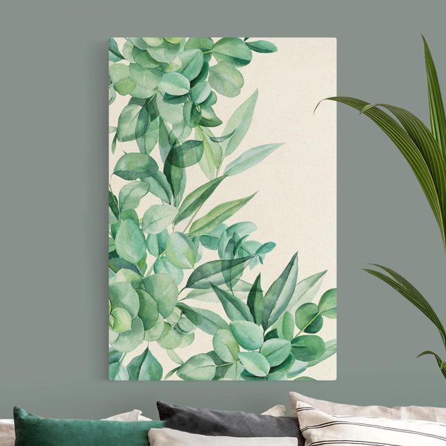 Cuadros de plantas naturales Thicket Eucalytus Leaves Watercolour