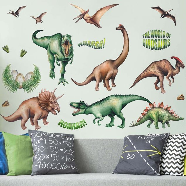 Decoración infantil pared The world of dinosaurs
