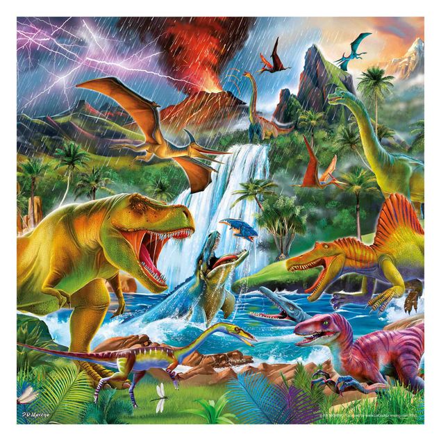 Papeles pintados Dinosaurs In A Prehistoric Storm