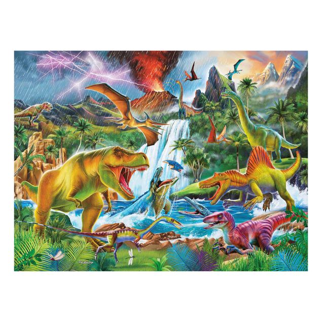 Cuadros de animales Dinosaurs In A Prehistoric Storm