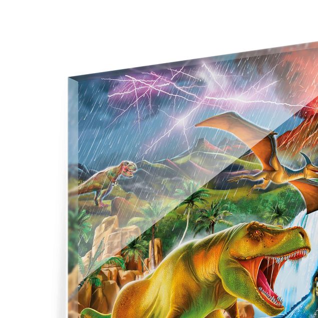 Cuadros de P.D. Moreno Dinosaurs In A Prehistoric Storm