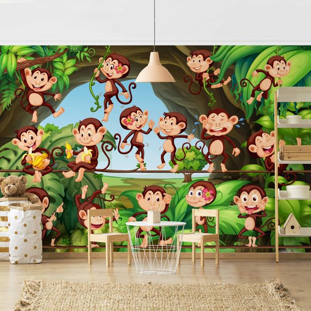 Papeles pintados modernos Jungle Monkeys