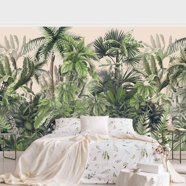 Papeles pintados modernos Jungle Plants In Green