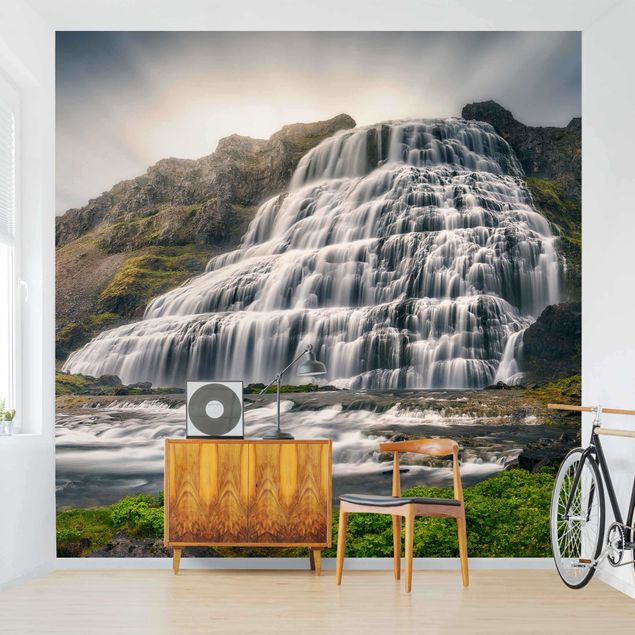 Papel pintado moderno Dynjandi Waterfall