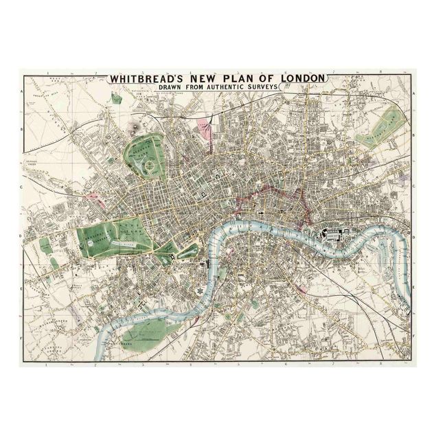 Cuadros de cristal arquitectura y skyline Vintage Map London