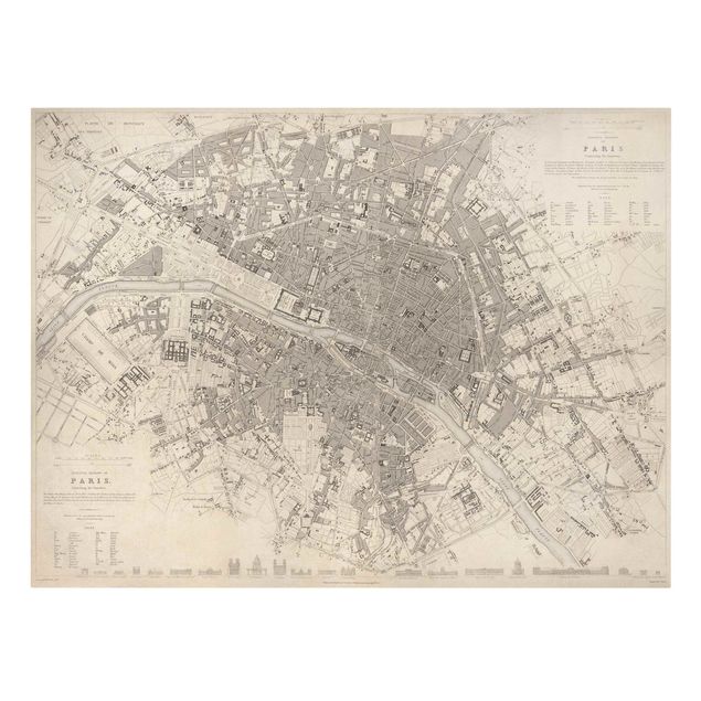 Cuadros de ciudades Vintage Map Paris