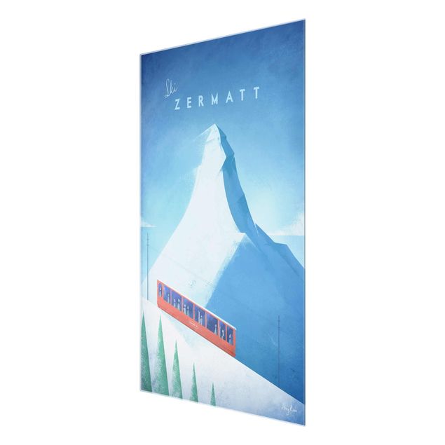 Cuadros de cristal arquitectura y skyline Travel Poster - Zermatt