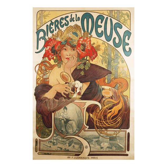 Estilos artísticos Alfons Mucha - Poster For La Meuse Beer