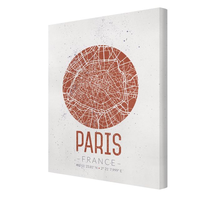Cuadros mapamundi City Map Paris - Retro