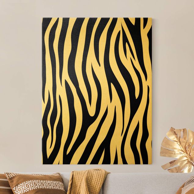 Lienzos dorados Zebra Print