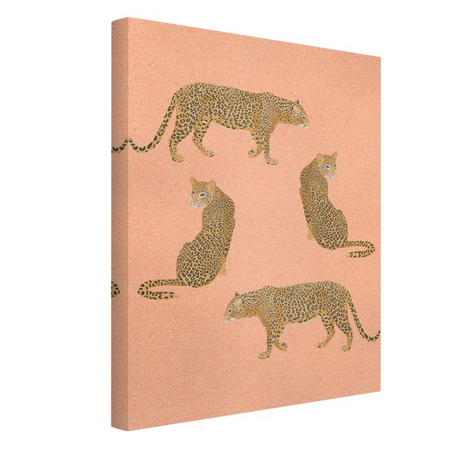 Cuadros tigres Illustration Leopard Pink Painting