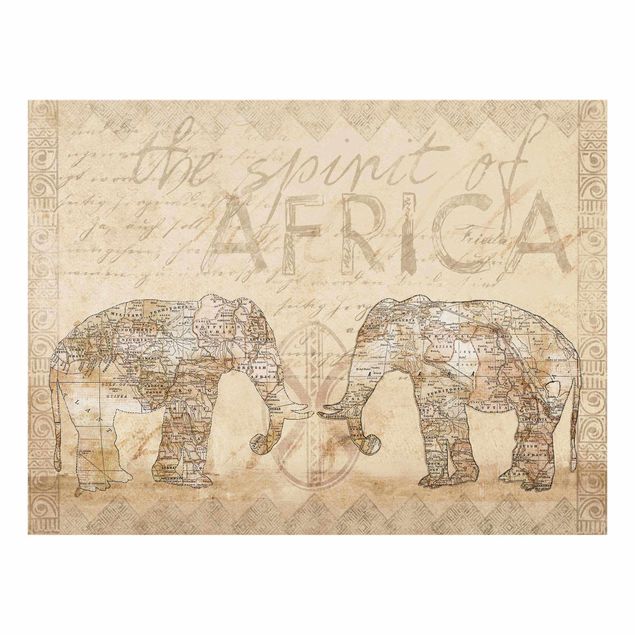 Cuadro de mapamundi Vintage Collage - Spirit Of Africa