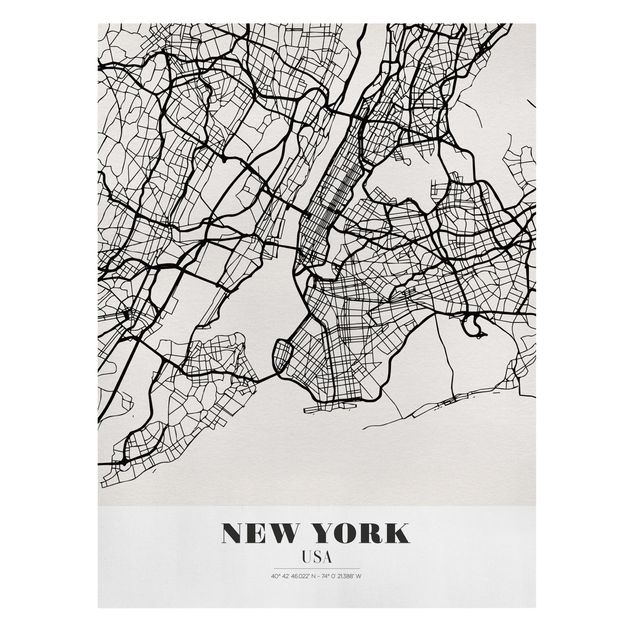 Lienzos de mapamundi New York City Map - Classic