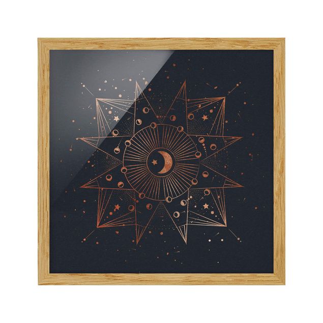 Cuadros decorativos modernos Astrology Moon Magic Blue Gold