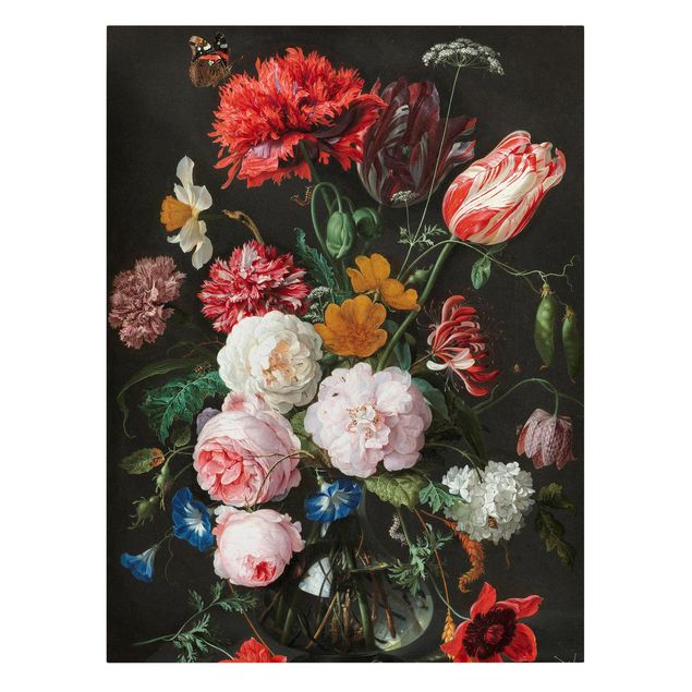 Cuadros de plantas naturales Jan Davidsz De Heem - Still Life With Flowers In A Glass Vase