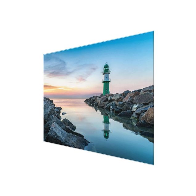 Cuadros de cristal paisajes Sunset at the Lighthouse