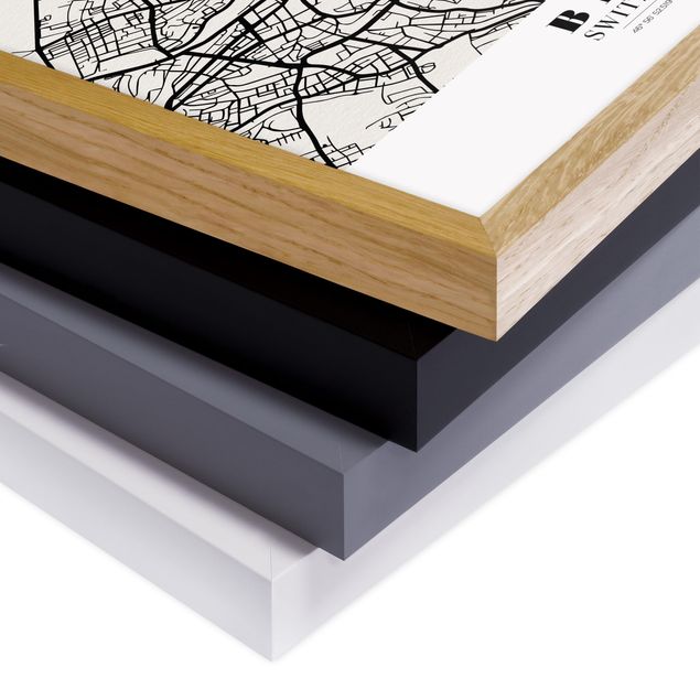 Cuadros en blanco y negro Bern City Map - Classical