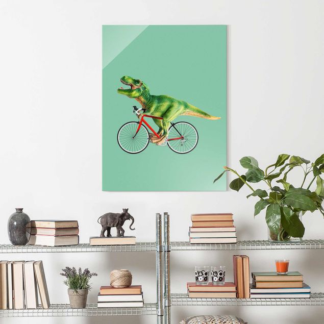Decoración habitación infantil Dinosaur With Bicycle