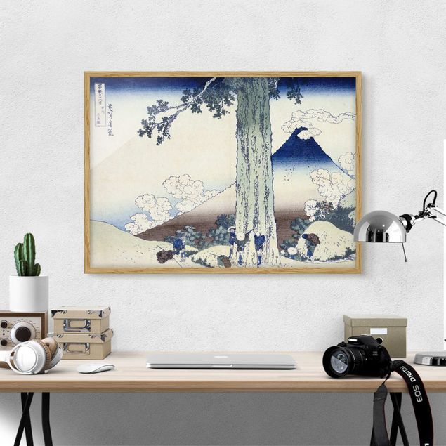 Pósters enmarcados de cuadros famosos Katsushika Hokusai - Mishima Pass In Kai Province