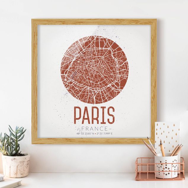 Decoración de cocinas City Map Paris - Retro