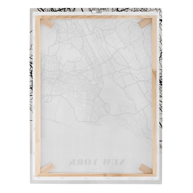 Cuadros modernos blanco y negro New York City Map - Classic