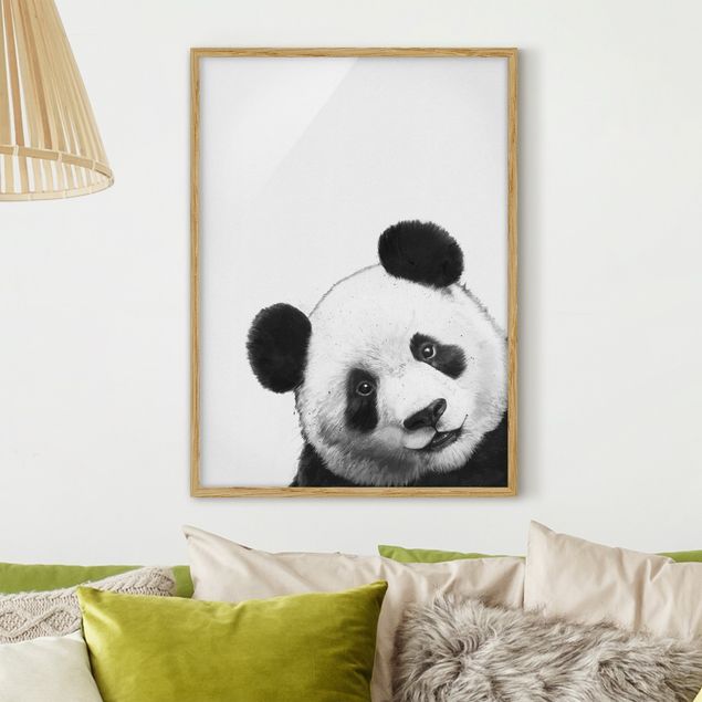 Cuadros osos Illustration Panda Black And White Drawing