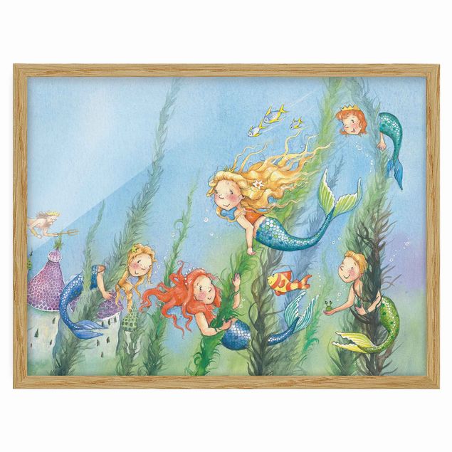 Cuadros azul turquesa Matilda The Mermaid Princess