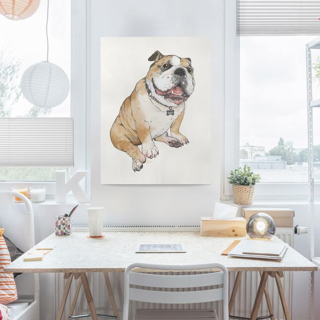 Decoración en la cocina Illustration Dog Bulldog Painting