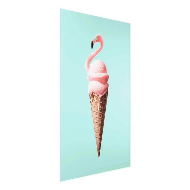 Cuadros famosos Ice Cream Cone With Flamingo