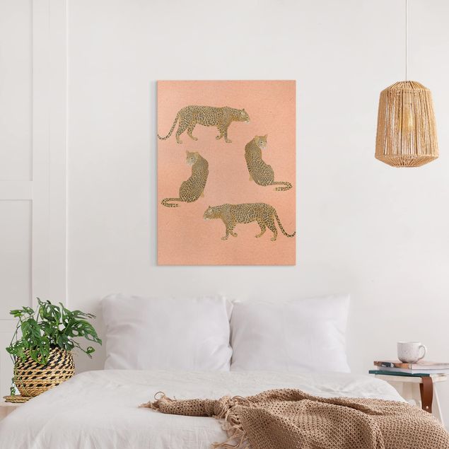 Lienzos de tigres Illustration Leopard Pink Painting