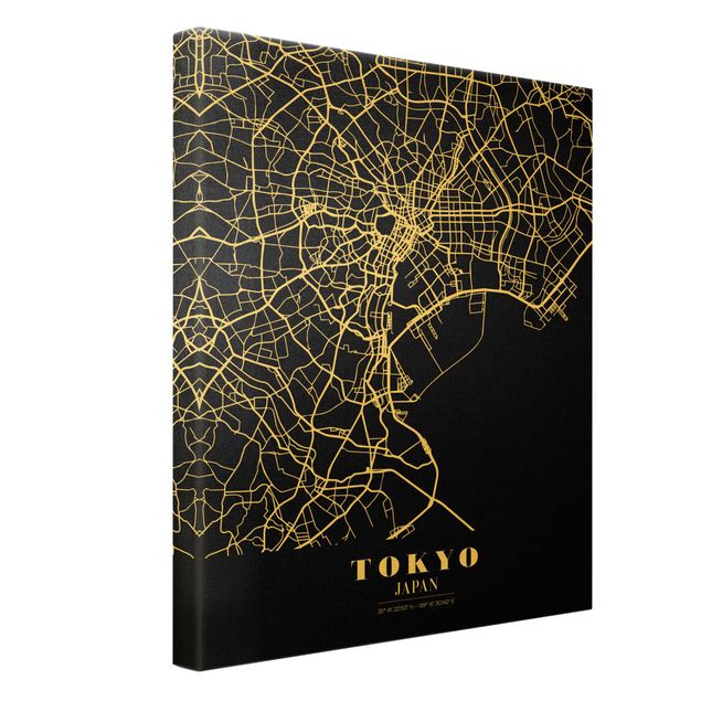 Cuadros ciudades Tokyo City Map - Classic Black