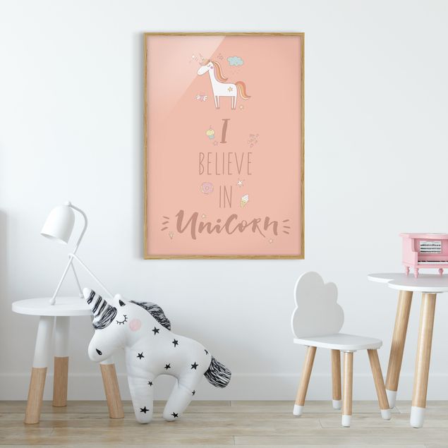 Pósters enmarcados con frases I Believe In Unicorn