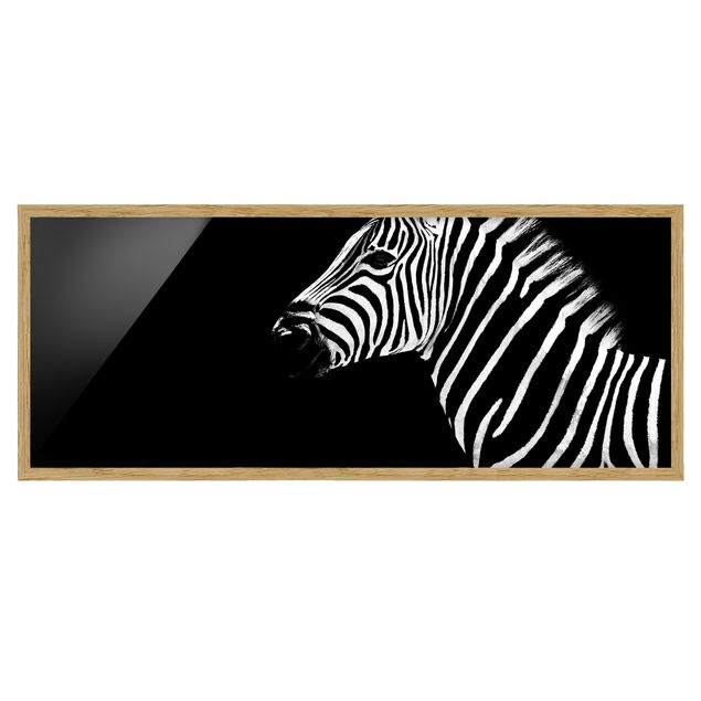 Pósters enmarcados en blanco y negro Zebra Safari Art