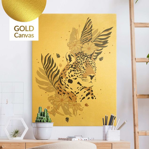 Lienzos dorados Safari Animals - Portrait Leopard