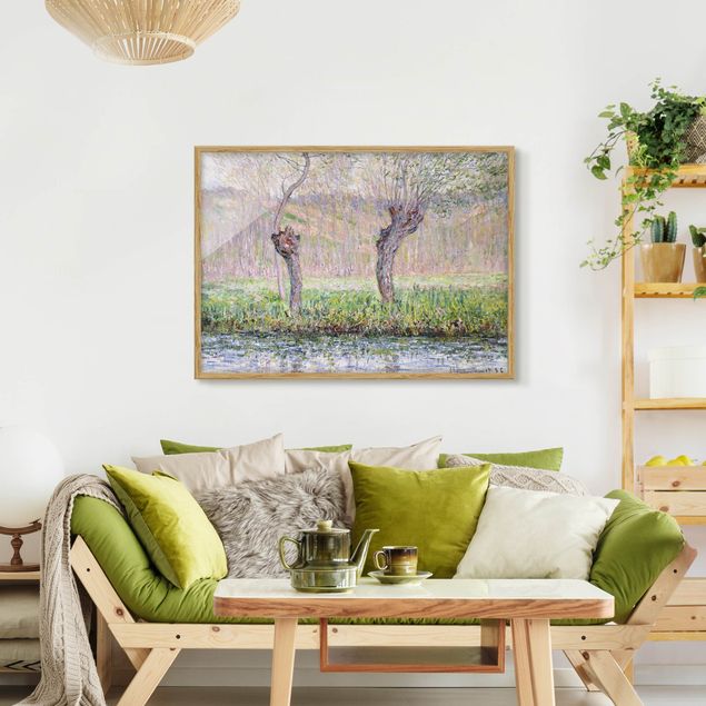 Pósters enmarcados de cuadros famosos Claude Monet - Willow Trees Spring