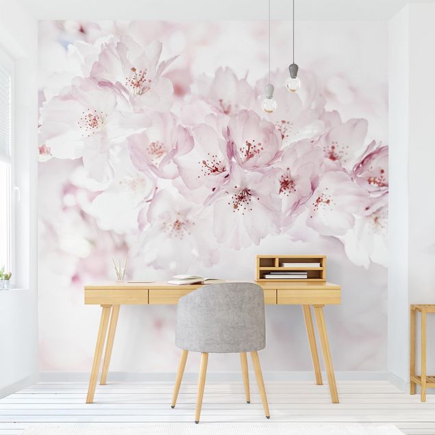 Papel pintado rústico A Touch Of Cherry Blossoms