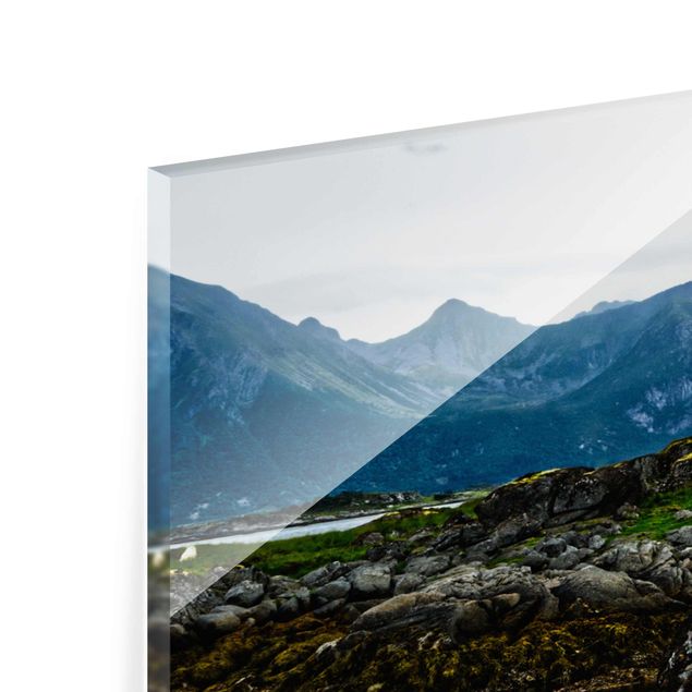 Cuadros de cristal paisajes Desolate Hut In Norway