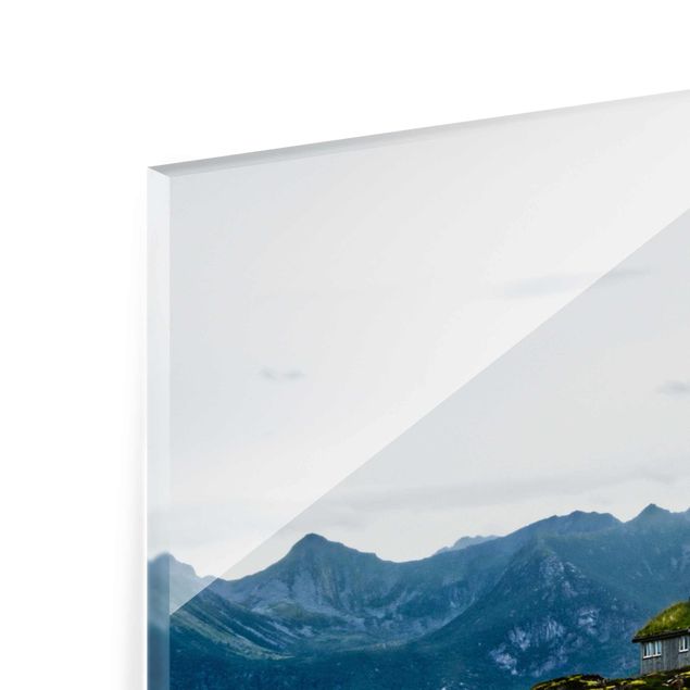 Cuadros de cristal paisajes Desolate Hut In Norway