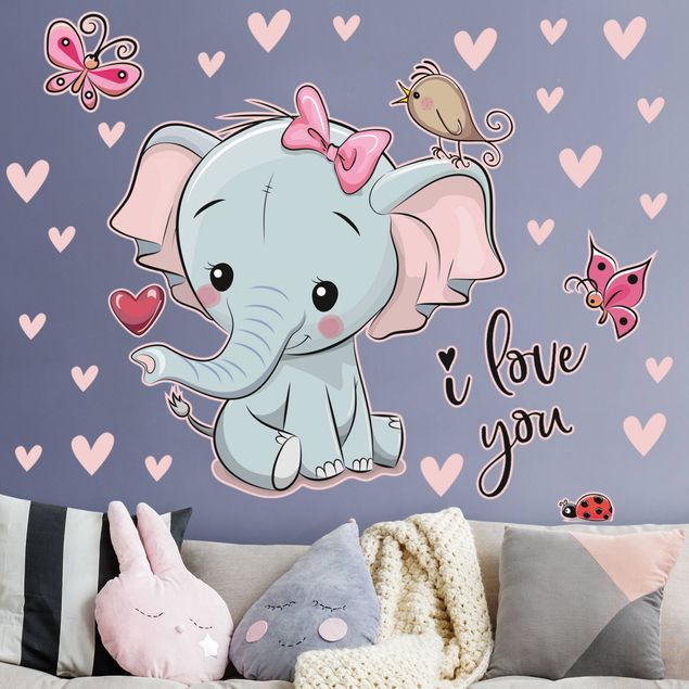 Vinilo elefante bebé Elephant I Love You