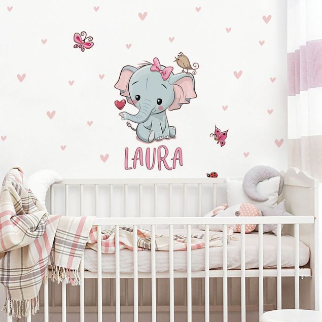 Decoración habitación infantil Elephant with custom name