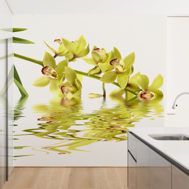 Papel pintado flores Elegant Orchid Waters