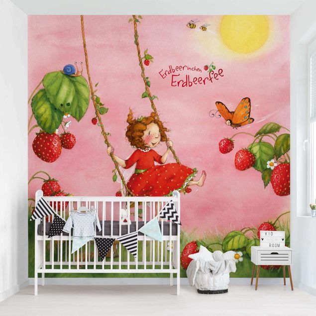 Papel pintado salón moderno Little Strawberry Strawberry Fairy - Tree Swing