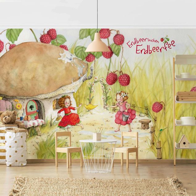 Papel pintado moderno Little Strawberry Strawberry Fairy - Under The Raspberry Bush