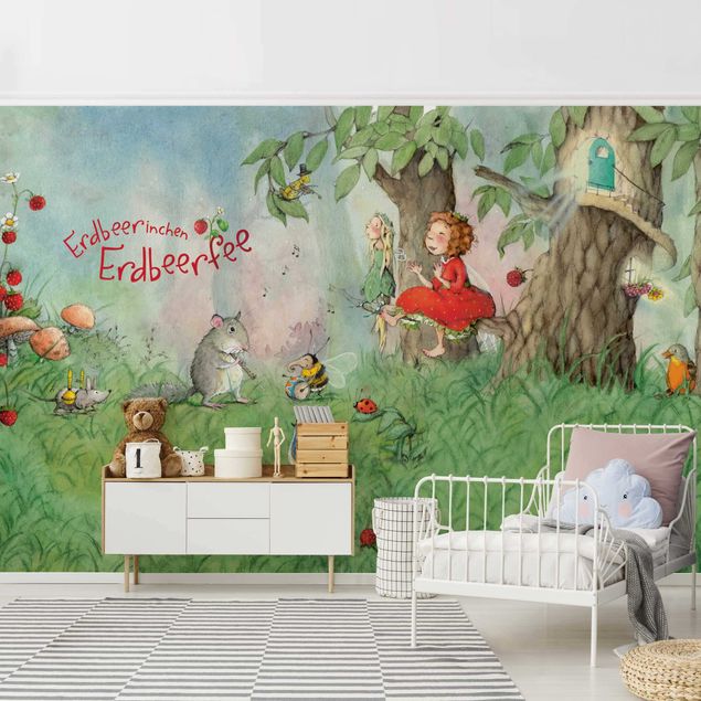 Papel pared gris Little Strawberry Strawberry Fairy - Making Music Together