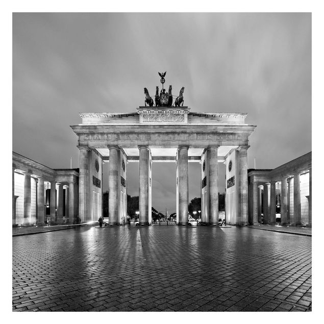 Papel pintado blanco y negro Illuminated Brandenburg Gate II