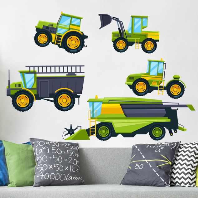 vinilos pared coches Harvester, tractor and co